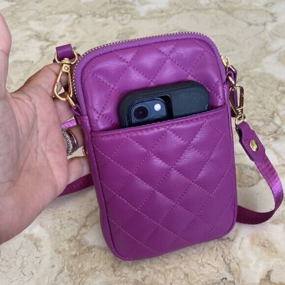 NWOT Sondra Roberts Squared Quilted Vegan Leather Cross Body Wallet Phone Bag - Picture 7 of 7